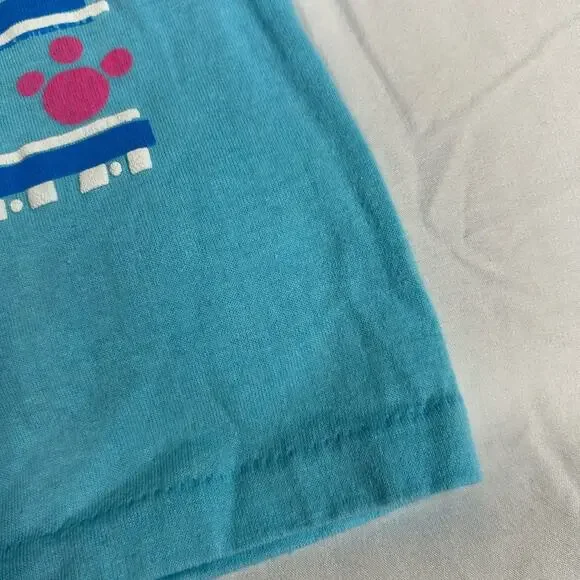 Vintage Cat Tee T-Shirt Size Small Single Stitch 80s Puff Paint New Orleans Tee - Picture 12 of 12